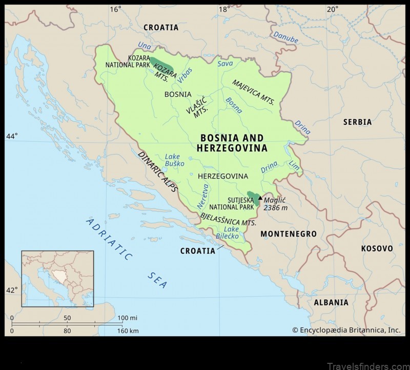 serbia bosnia and herzegovina a map
