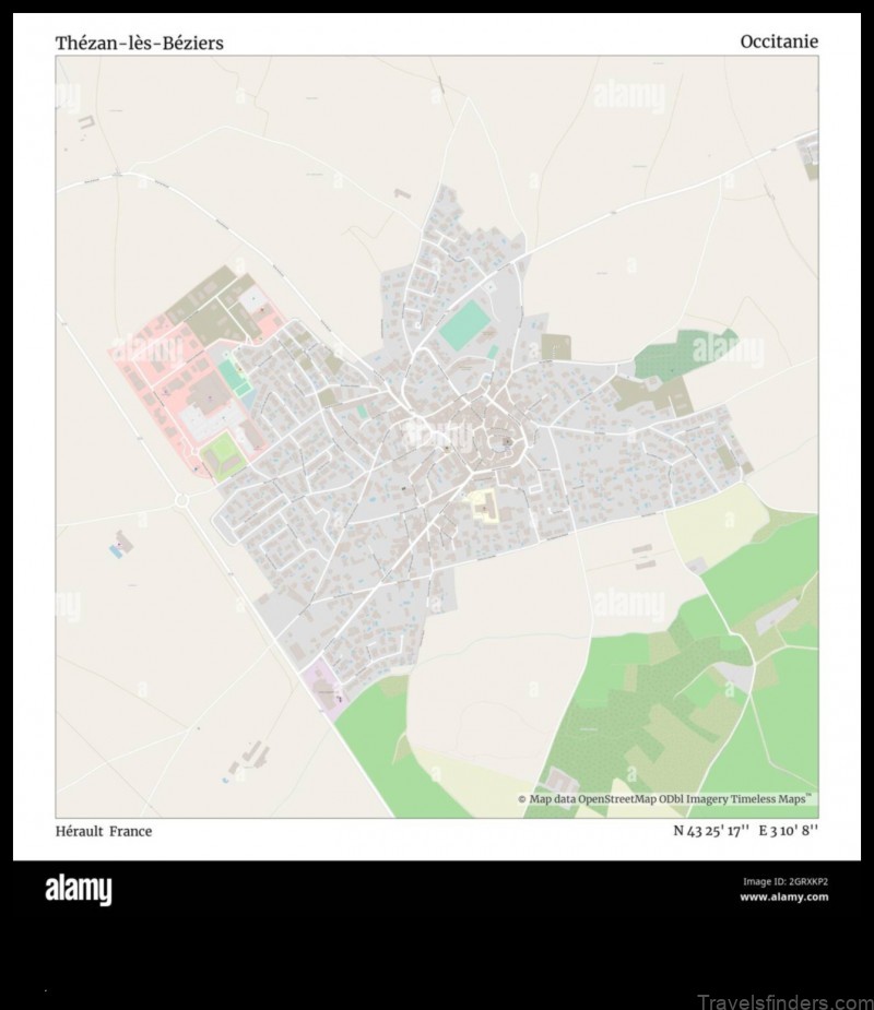 thezan les beziers a pictorial map
