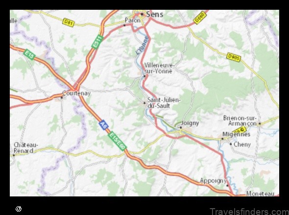 explore the charming town of saint julien du sault with this map