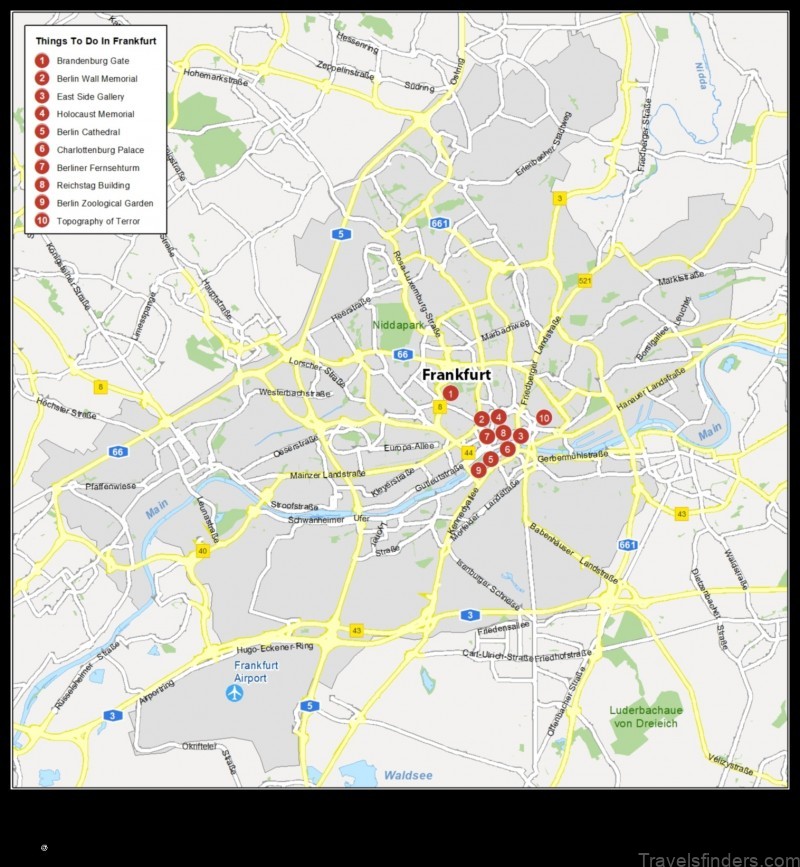 Map of Frankfurt am Main Germany
