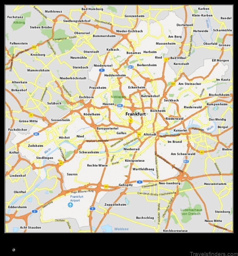 Map of Frankfurt am Main Germany