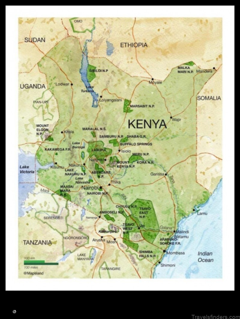 explore the diverse landscapes of kenya with this map of sawa sawa