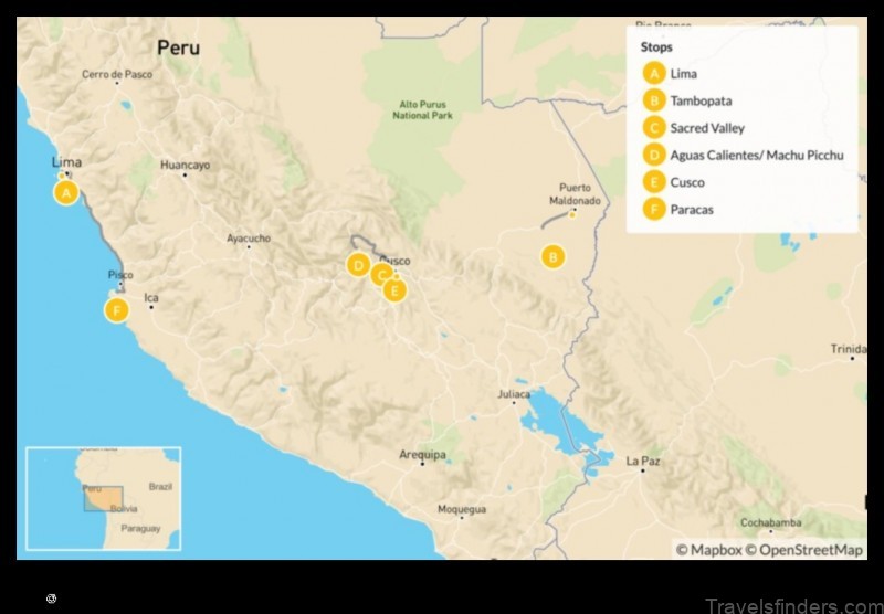 explore the diverse landscapes of puno peru with this map