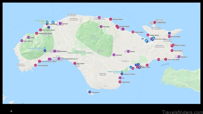 explore the island of samos spain with this detailed map
