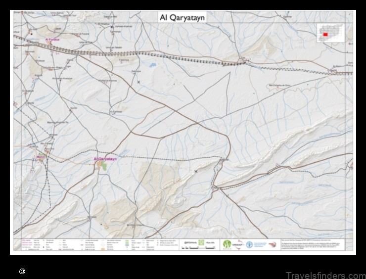 Map of Al Qaryatayn Syrian Arab Republic