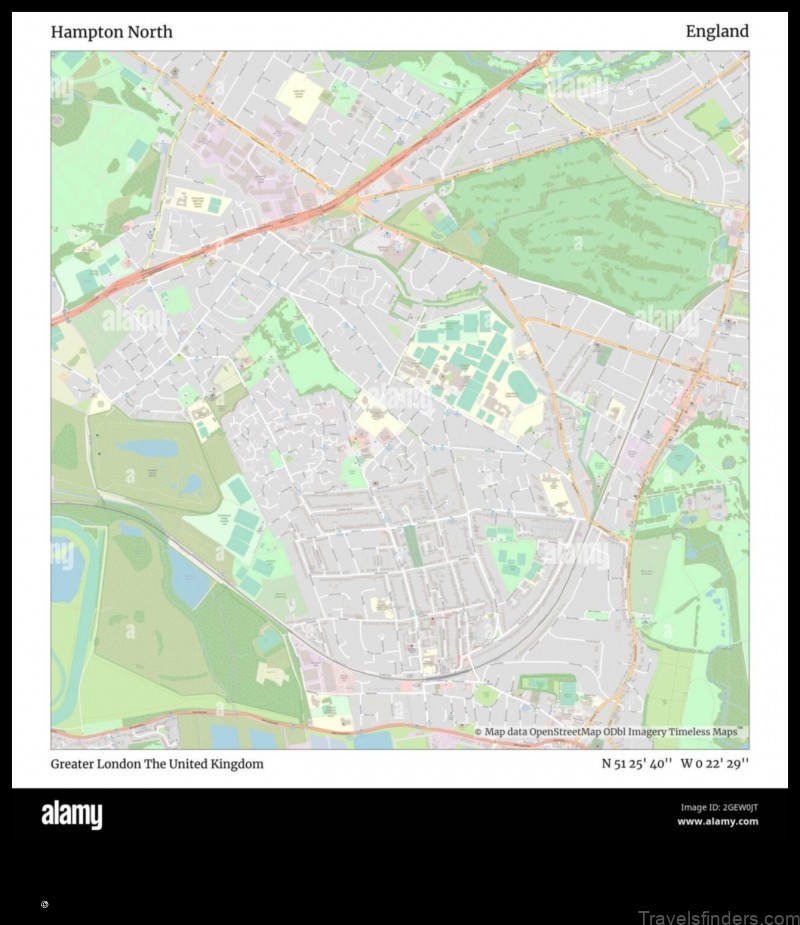 Map of Hampton United Kingdom