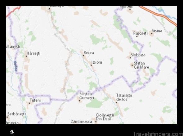 explore the map of izvoru romania