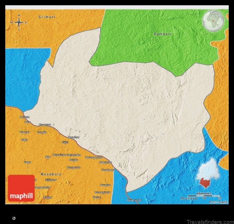 Map of Kouango Central African Republic