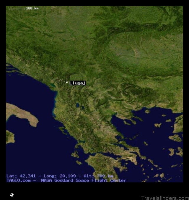 explore the map of llugaj albania