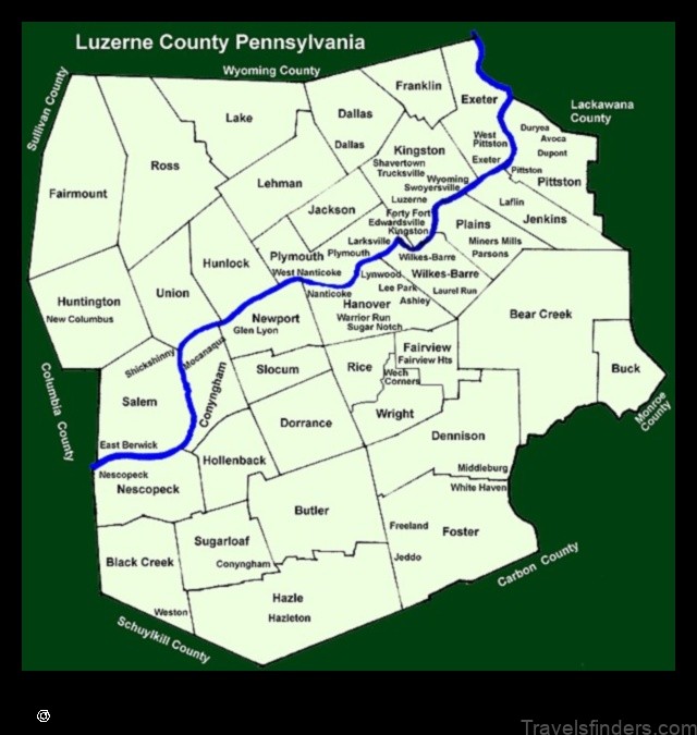 explore the map of luzerne county pennsylvania united states