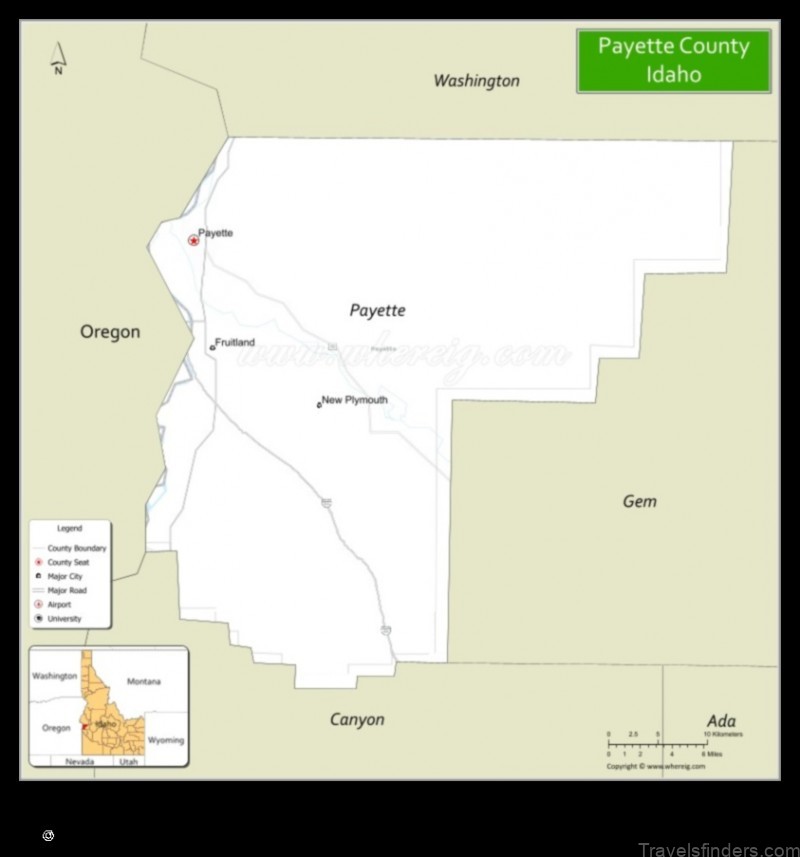 explore the map of payette county idaho united states