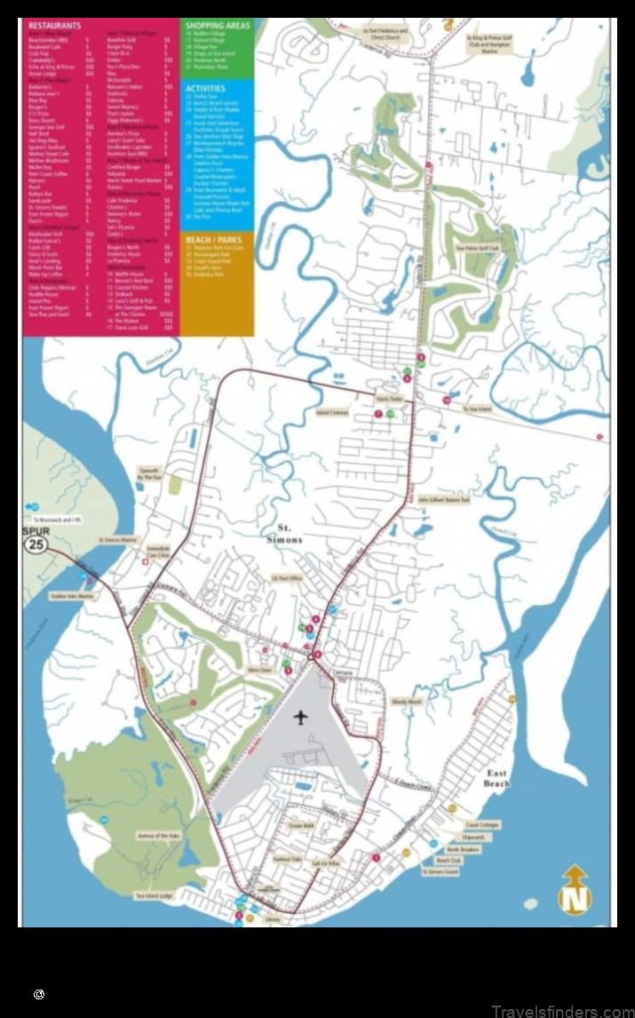 Map of Saint Simons Island United States