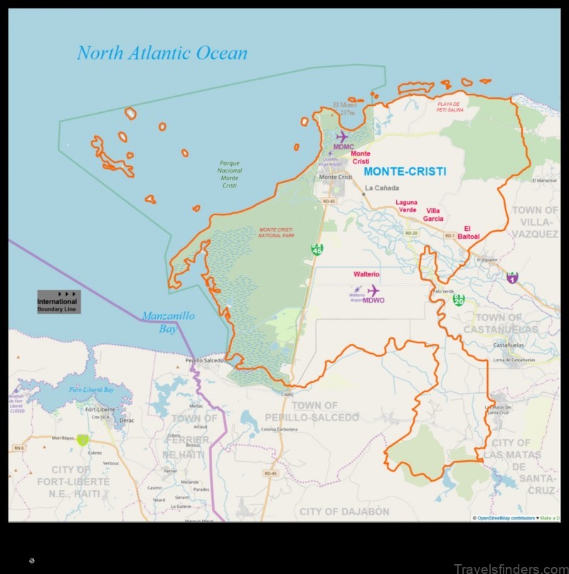 Map of San Fernando de Monte Cristi Dominican Republic