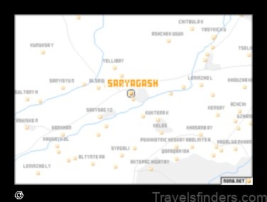 Map of Saryaghash Kazakhstan