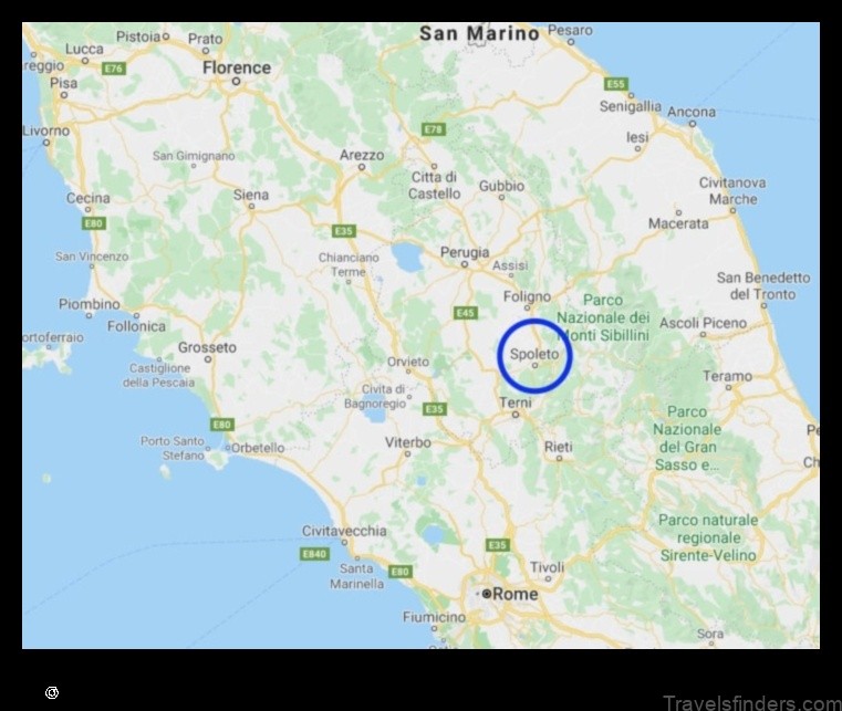 Map of Spoleto Italy