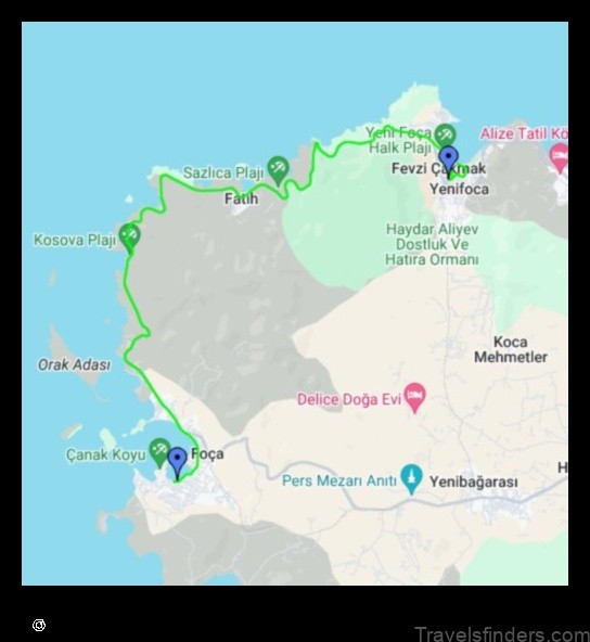 explore the map of yenifoca turkey