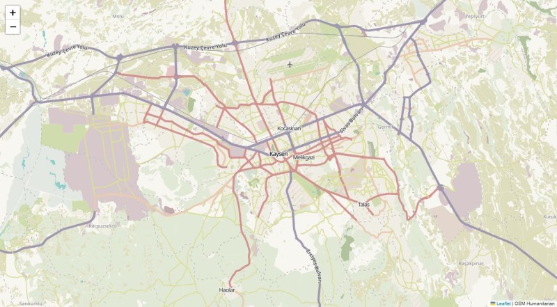 Kayseri Tourism Map