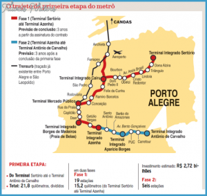 Porto Alegre Metro Map - TravelsFinders.Com