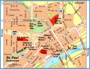 St. Paul Map Tourist Attractions - TravelsFinders.Com