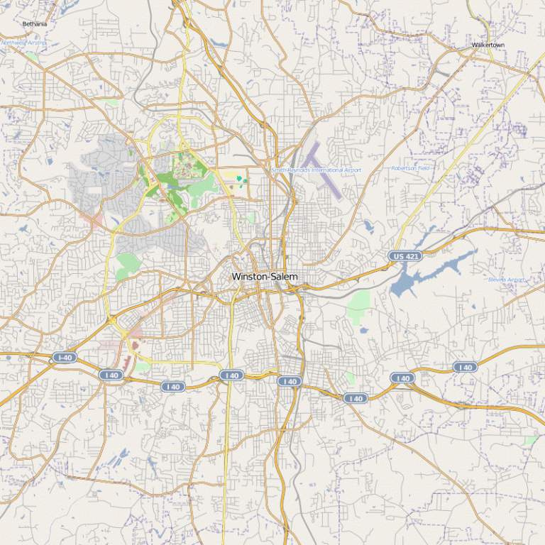 Winston-Salem city Subway Map - TravelsFinders.Com