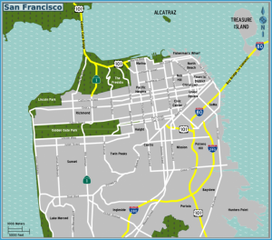 San Francisco Alcatraz Map - TravelsFinders.Com